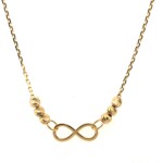 Złoty naszyjnik celebrytka - nieskończoność - kuleczki